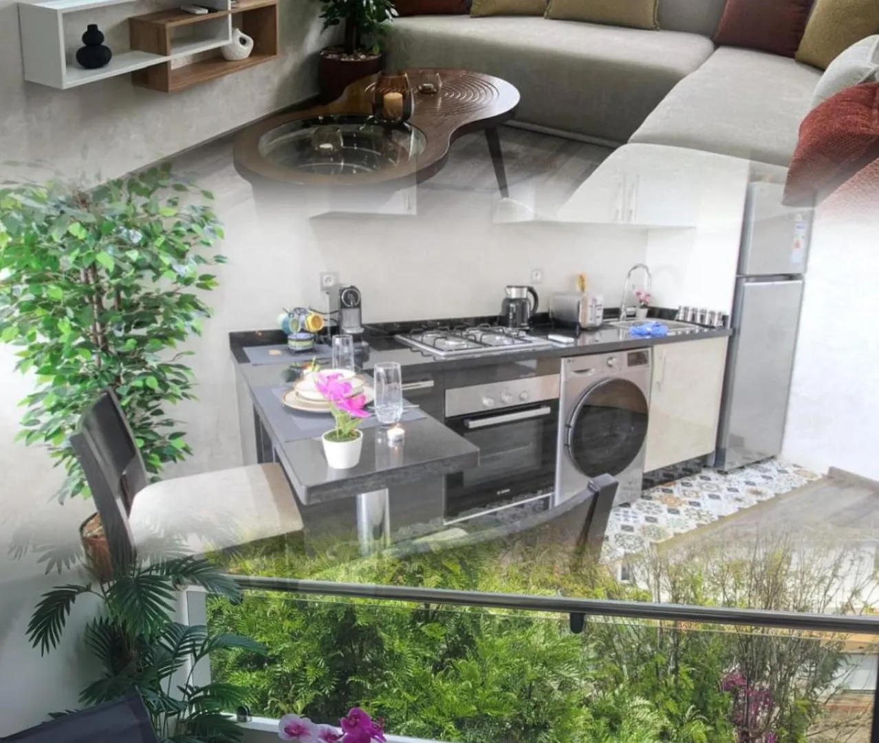 Апартаменты Appartement Neuf Climatise Avec Balcon A Maarif Anfa Касабланка